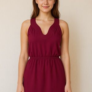 LOFT Burgundy Sleeveless Dress